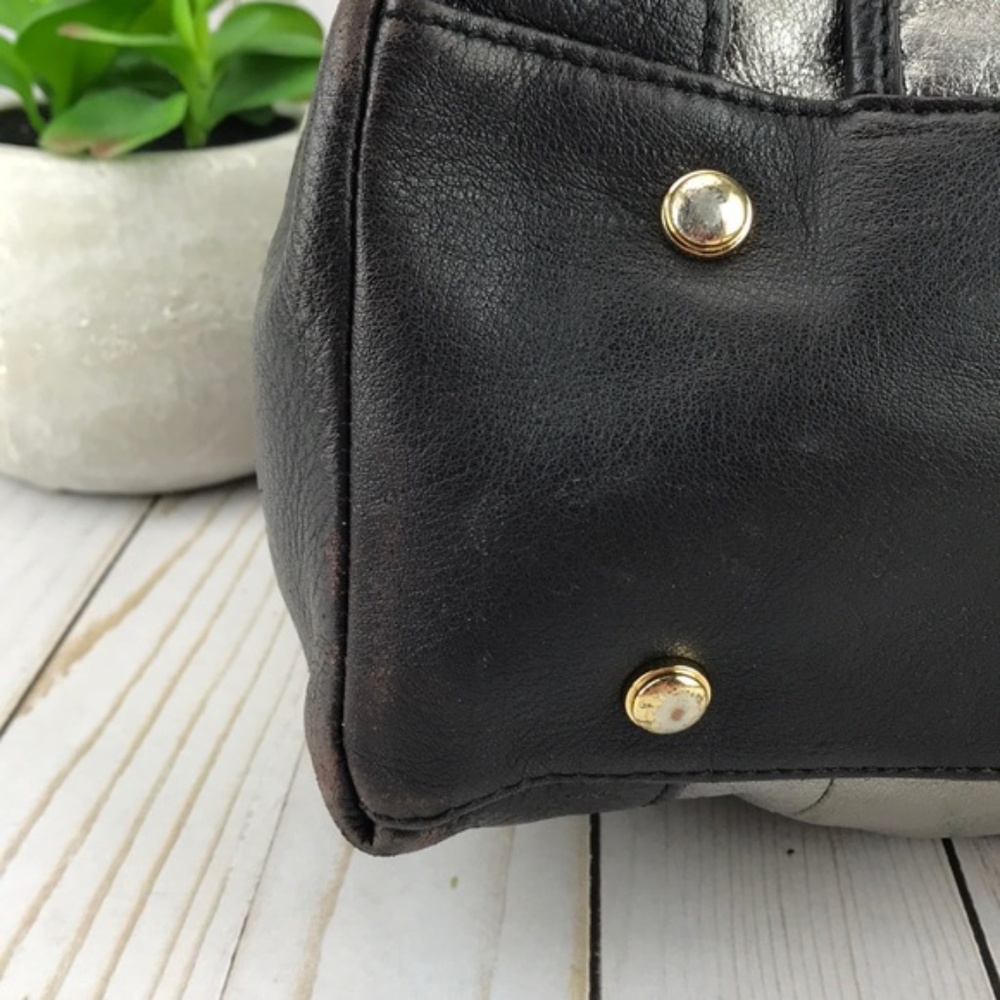 ♥️SOLD♥️B. Makowsky Blk/Gray Leather Bag - Picture 5 of 8